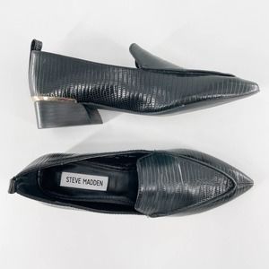 Steve Madden Zelma Flat Embossed Loafers Black